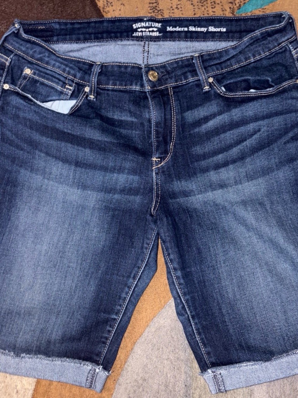 Signature by Levi Strauss Dark Blue Modern Skinny Shorts